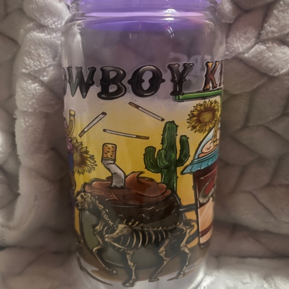 16 ounce Libby Glass tumbler in a western theme - Picture 2 of 4